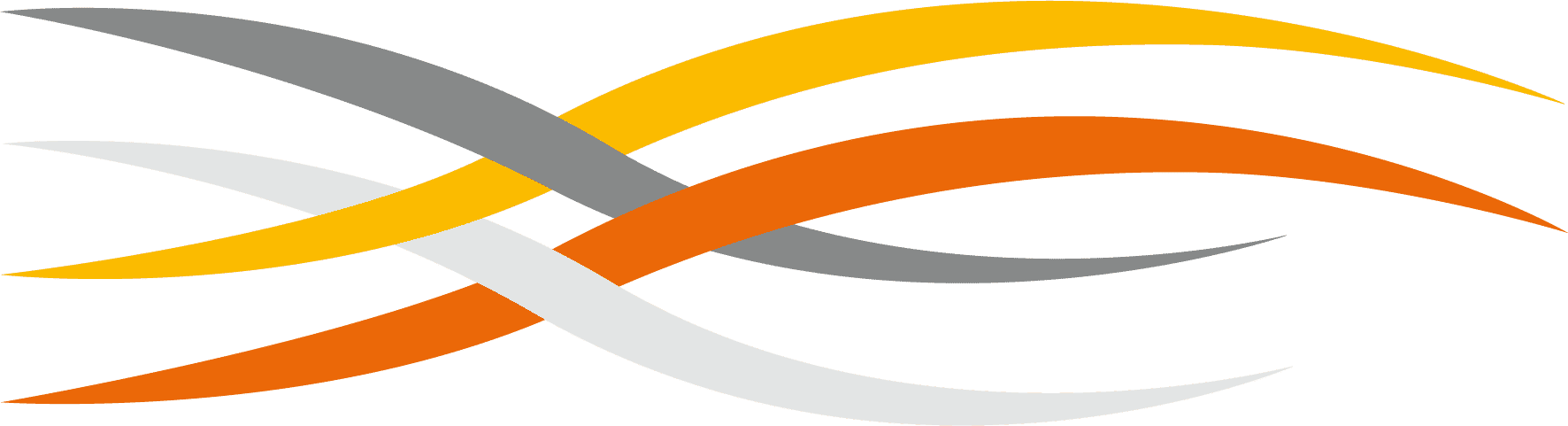 Abstrakte Wellen in Grau, Gelb, Orange und Weiß auf grünem Hintergrund.